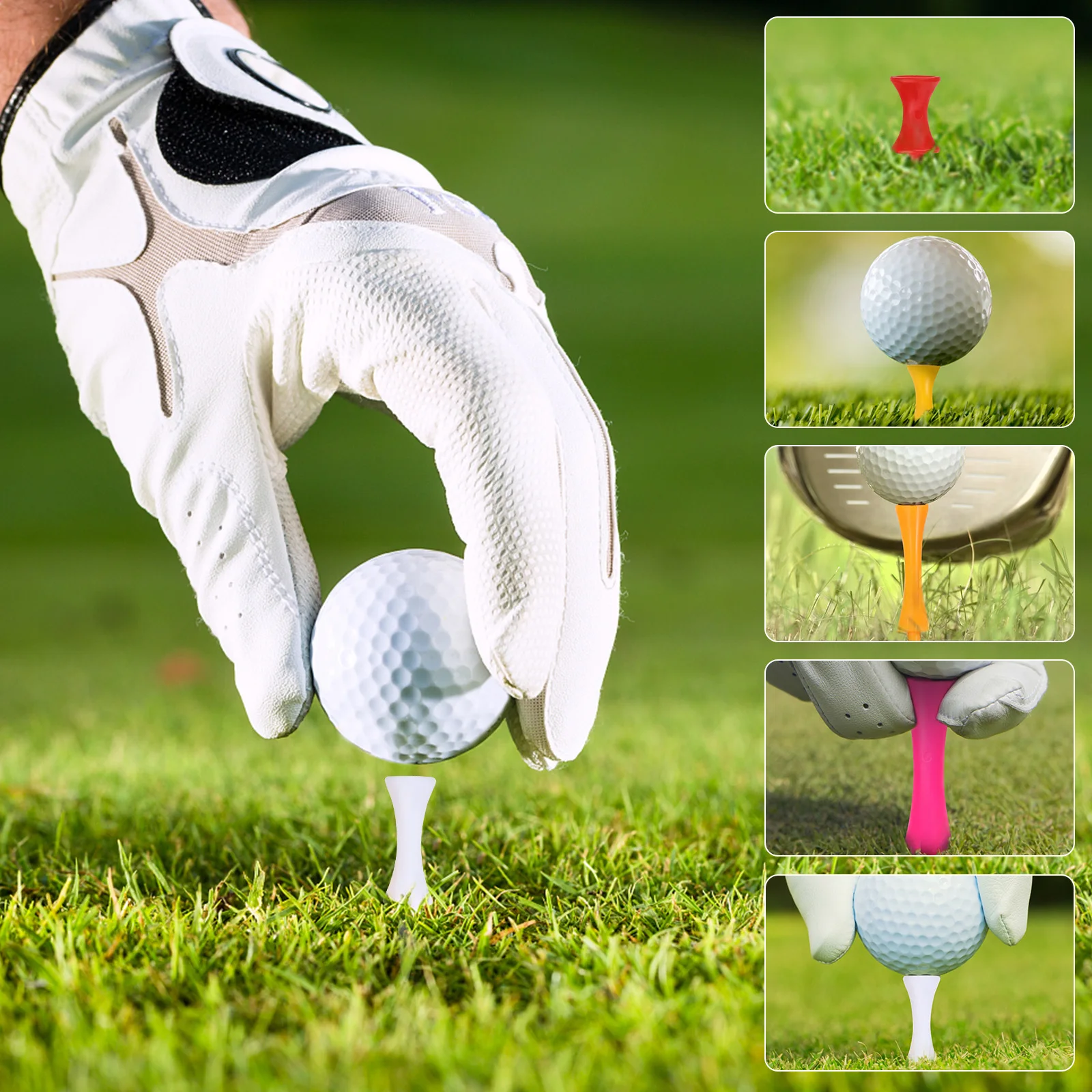 

120 pcs Round Ball Nail Golf Tees Plastic Training Accessories Colored Consistent Height Support Indoor Outdoor Practice Golf