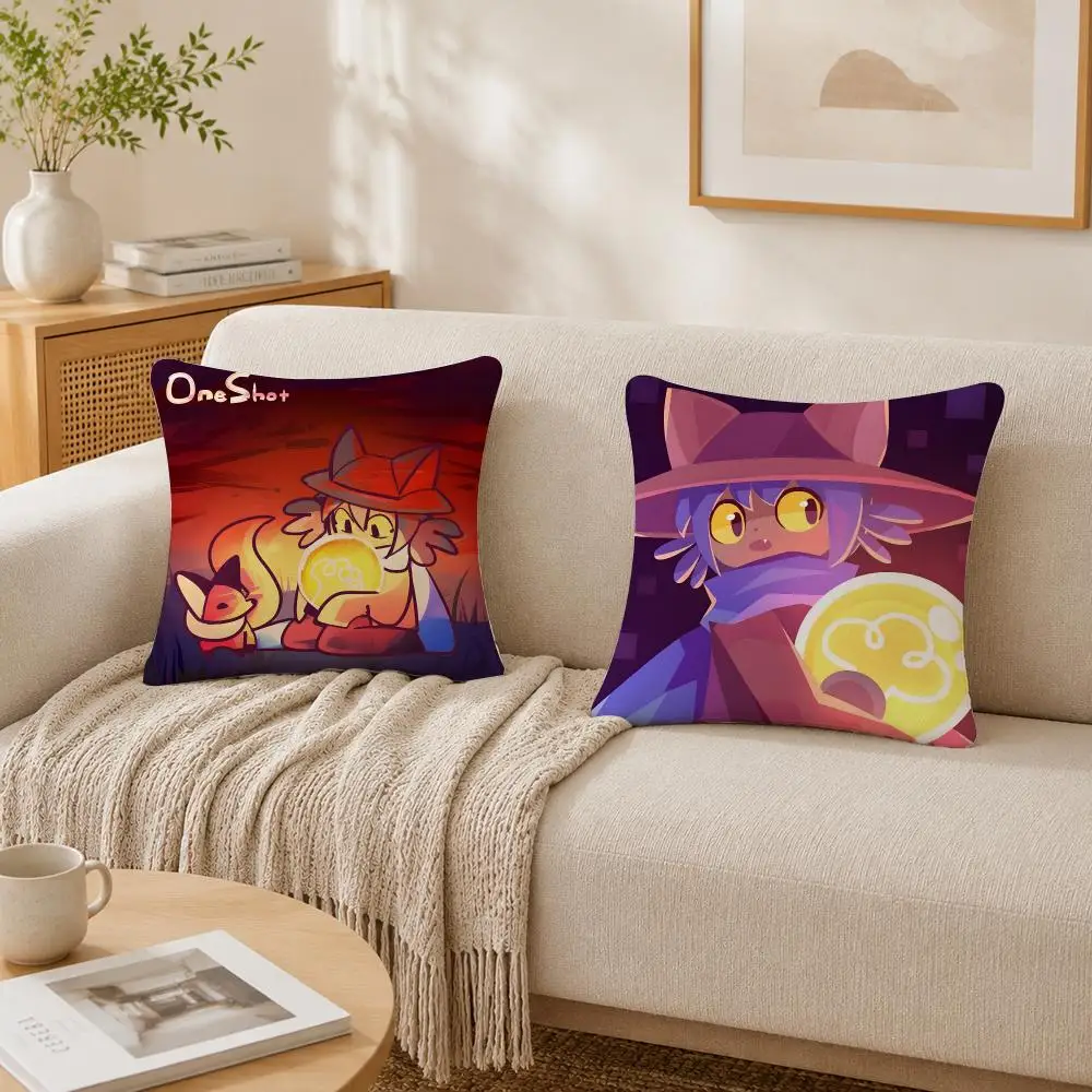 Video Game O-OneShot Cushion Cover Plush Decorative Pillow Case With Hidden Zipper Cutecore Room Decor For Home