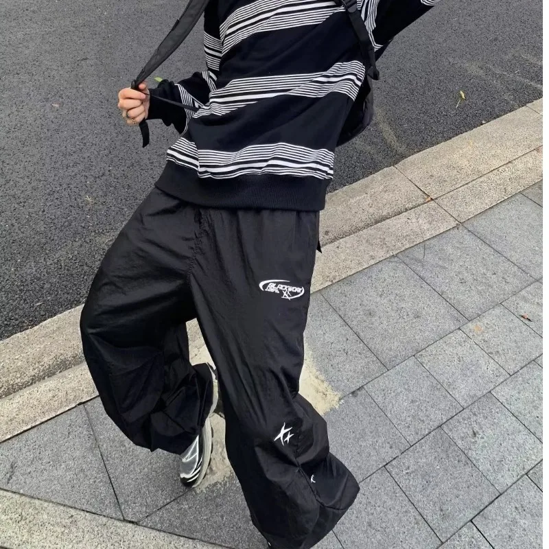 

Harajuku Spring Sports Pants Bundle Feet Simple Fashion Temperament Male Y2k Youth Fashion Trend Casual Pants Nine-Point Pants