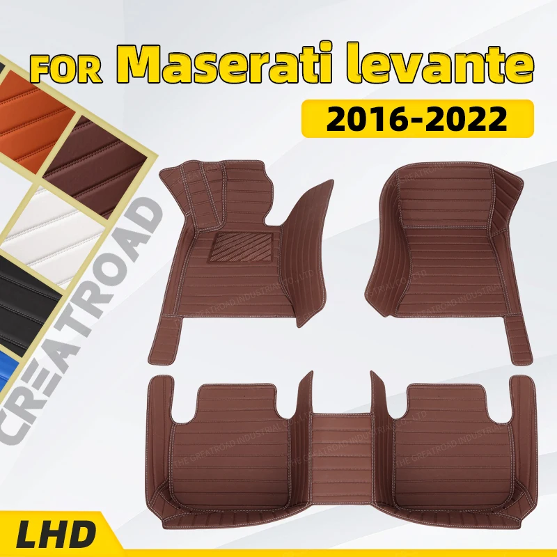 

Custom Leather Car floor mats for Maserati levante 2016 2017 2018 2019 2020 2021 2022 auto foot Pads automobile carpet cover