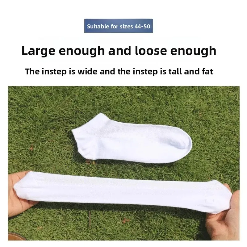 Breathable Men's Socks Short Ankle Elastic Solid Color Mesh High Quality Cotton Business Unisex Sokken Plus Size EU38-47