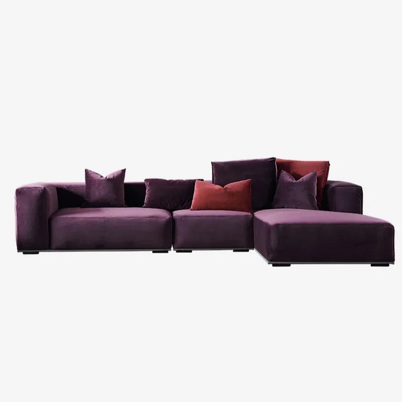 

Modern simple fabric sofa three-seat four-seat large apartment living room villa light luxury sofa