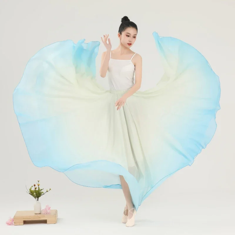 720 stopni duża huśtawka eleganckie gradientowe spódnice baletowe kobiety występ na scenie kostium taneczny Flamenco spódnice do tańca klasycznego