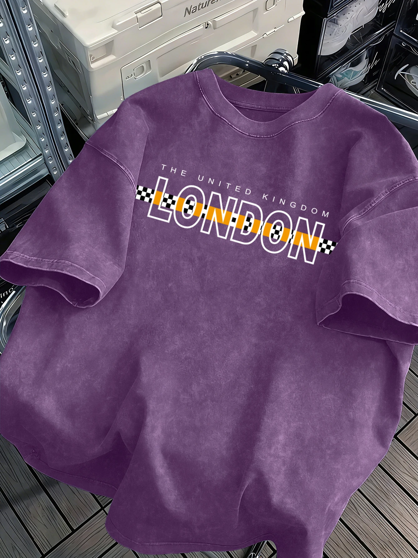 The United Kingdom London Print Snow Wash T-Shirts für Herren, Sommer-T-Shirts, lässige, lockere Kurzarm-Shirts aus weicher Baumwolle, Unisex-Kleidung