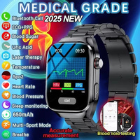 2025 New Uric Acid Blood Fat Smartwatch Men ECG Blood Glucose Heart Rate Blood Pressure Health Monitoring Smart Watch For Xiaomi