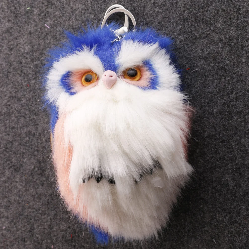 

3pcs Owl Keychain Pendant Decorative Key Ring For Bag Cell Phone Car Keys Ornament Gift Party Favor Sapphire Blue