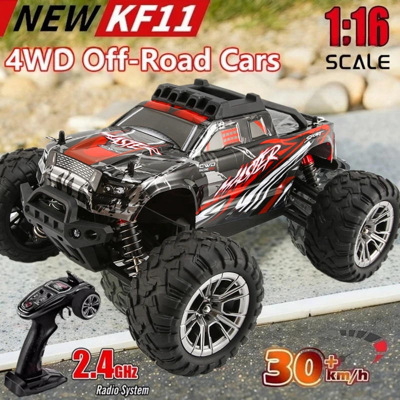 

New Rc Car All-Terrain Off-road Car 1:16 4WD 33KM/H Electric 2.4GHz Vehicle IPX6 With LED Lights Drift Racing Truck Kid Toy