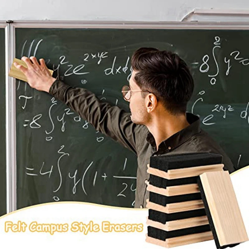 10 Pack Eraser Dustless Wood Chalk Eraser Blackboard Eraser Cleaner For Kids Teachers