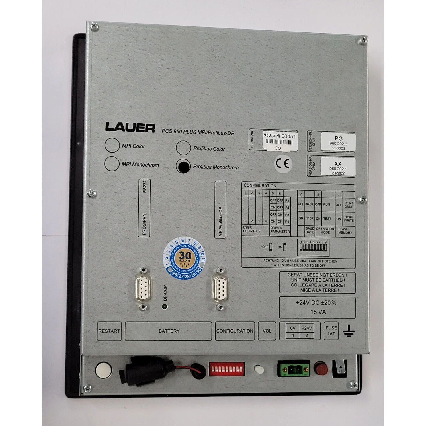 PCS950 PLUS MPI/Profibus-DP Touch Screen Panel for LAUER RIETER