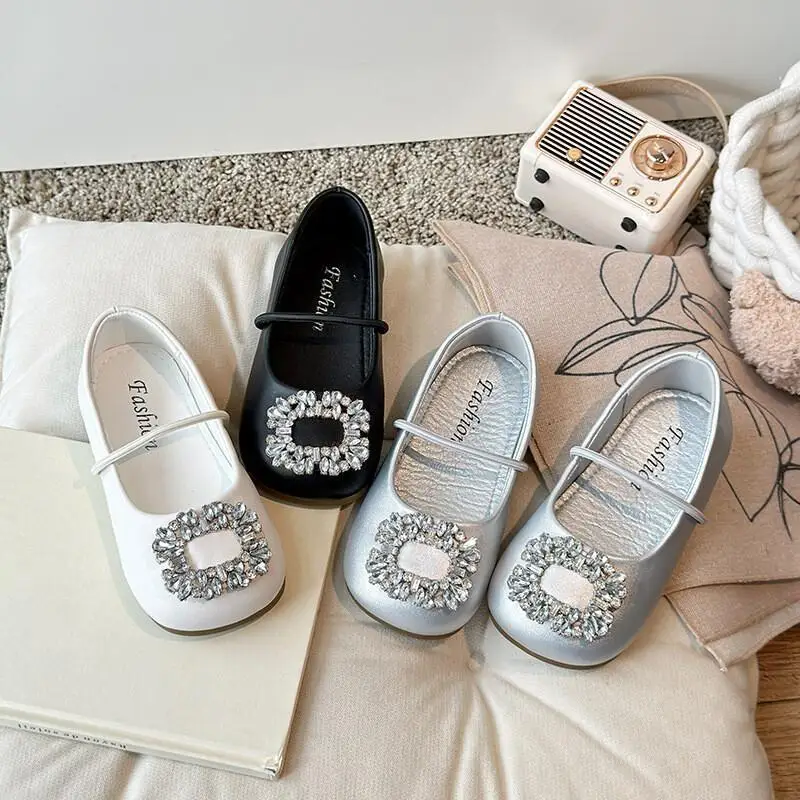 

Kawaii повседневная обувь, модная детская обувь, балетки во французском стиле с квадратным носком для женщин, весна-лето 2024, новые слипоны со стразами