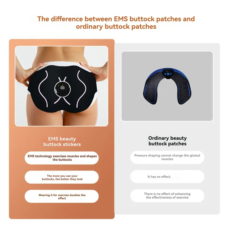 

XSXS-Hip Muscle Stimulator Electric Hip Trainer Muscle Lifting Massage EMS Exercise Belt Buttock Exercise Belt
