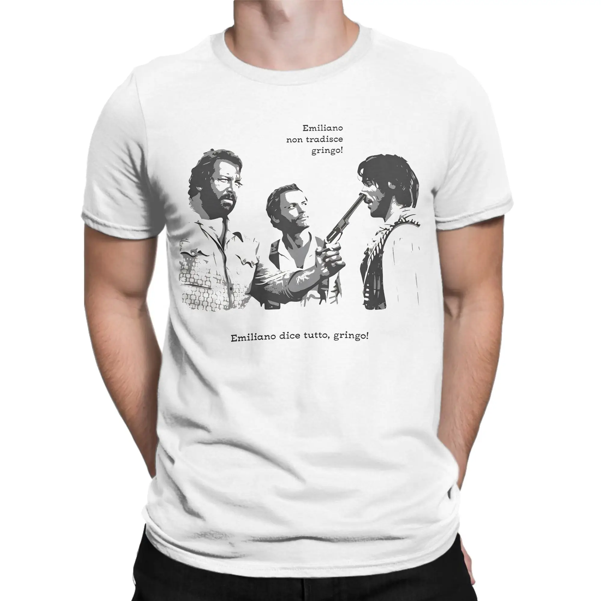 Image of Bud Spencer und Terence Hill T-Shirt, Sommer-Baumwoll-T-Shirts für Herren, Freizeit, lässiges T-Shirt, kurze Ärmel, Vintage-Top-T-Shirts