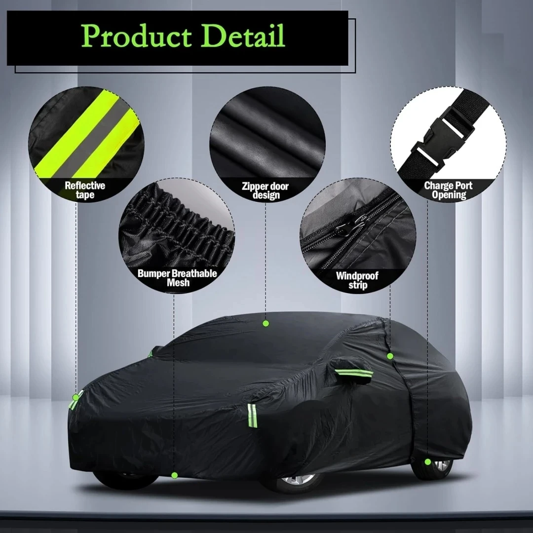 Car Covers Custom Fit Toyota Corolla/Civic Waterproof All Weather Full Exterior Cover Rain Sun Hail Protector with Door Zipper