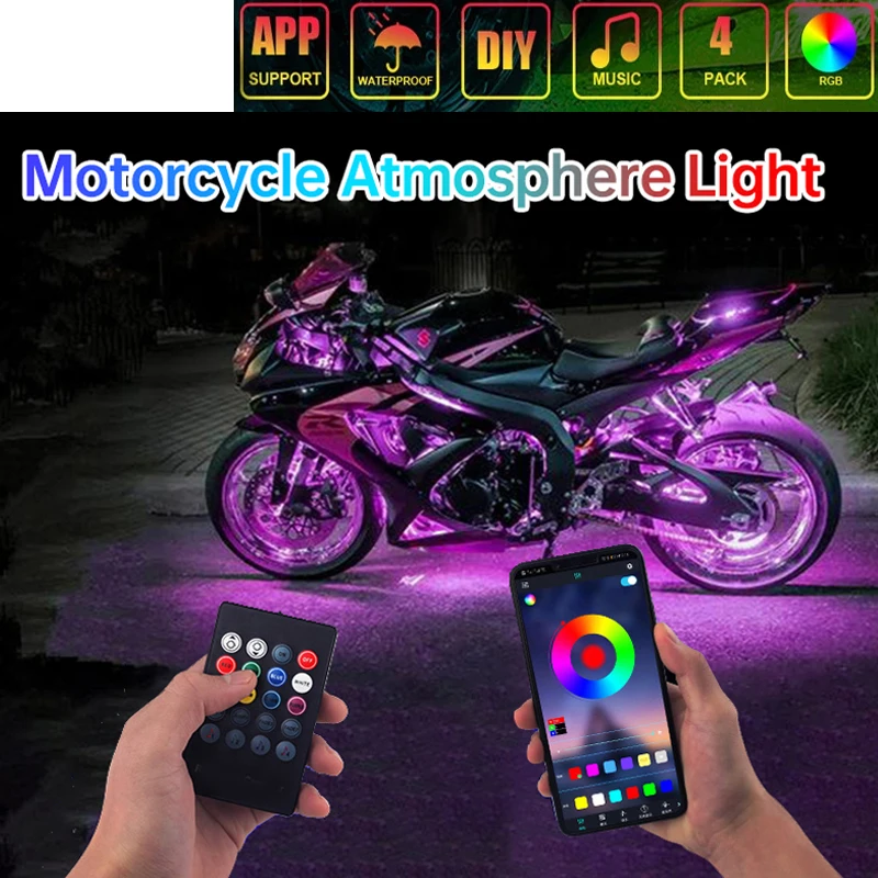 Luz Led Rgb para decoración de motocicleta, iluminación Flexible e impermeable con Control por aplicación para Honda St1300