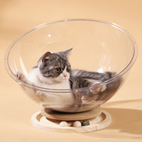 Space Capsule Bed Condo, Universal Acrylic Small Pets Bed Toy, Activity Center Nest Kennel Sleeping Nest for Kitty Cats Hammock