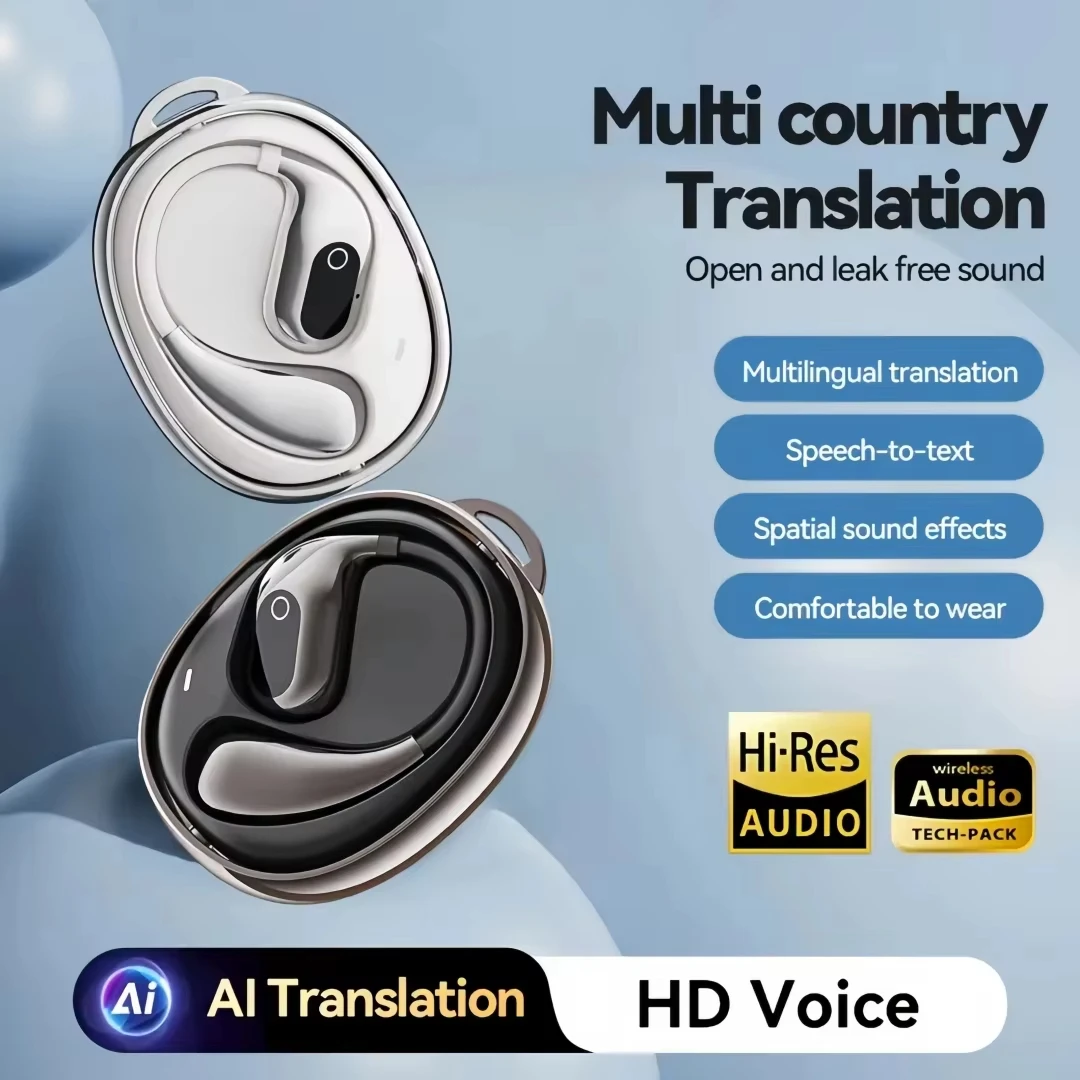 سماعة ترجمة Ai في الوقت الحقيقي تعمل باللمس لتقليل الضوضاء الصوتي متوافقة مع جميع الهواتف الذكية هدية عصرية لسفر المؤتمرات