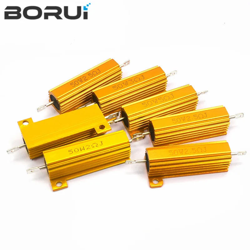 

50W 100W Aluminum Power Metal Shell Case Wirewound Resistor 0.01R ~ 100K 1 6 8 10 20 200 500 1K 10K ohm resistance RX24 Igmopnrq