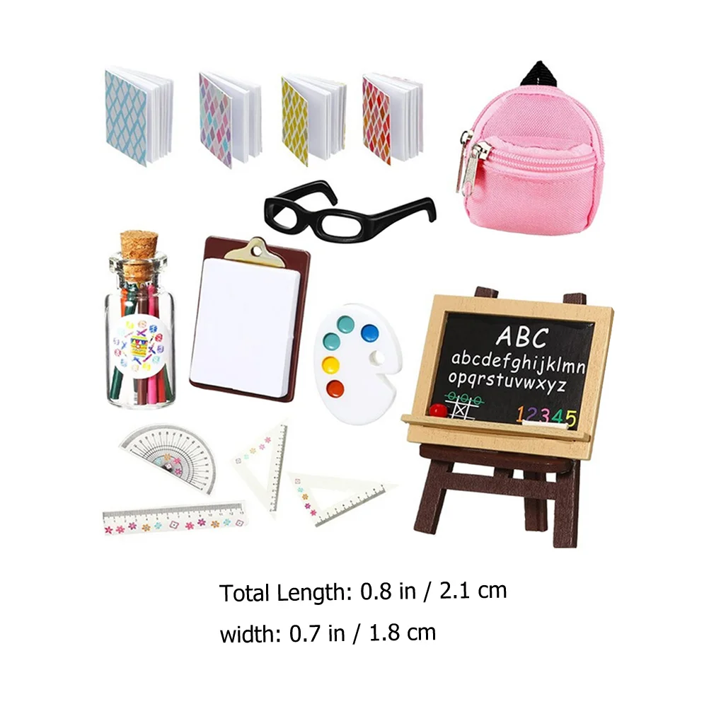 Simulation Learning Toys School Bags Lovely Miniature Book Accessories Simulated Pencils Cloth