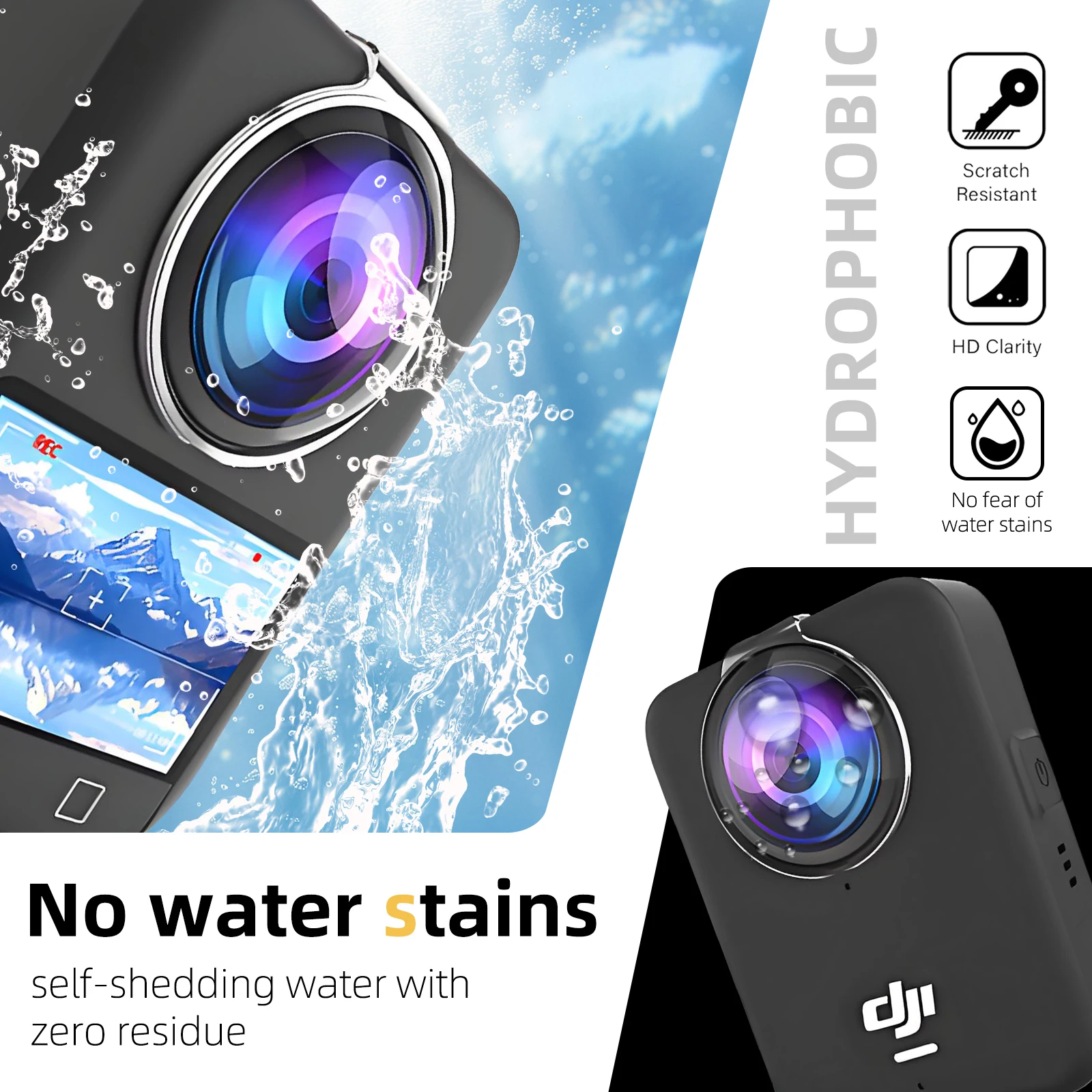 Protection d'objectif pour DJI Osmo 360, protecteur d'objectif en matériau PC haute transparence pour caméra DJI Osmo 360, accessoires anti-rayures