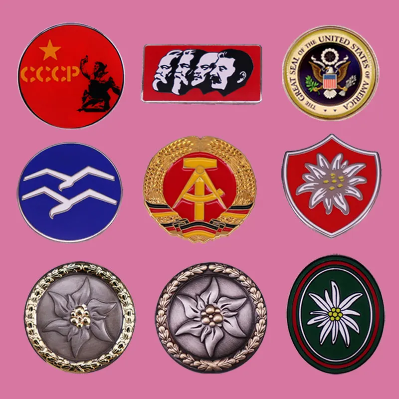 Flower-decorated Badge Military Science Exquisite Decoration Modern Simple Fancy Jewelry Pin Give Gifts To Friends