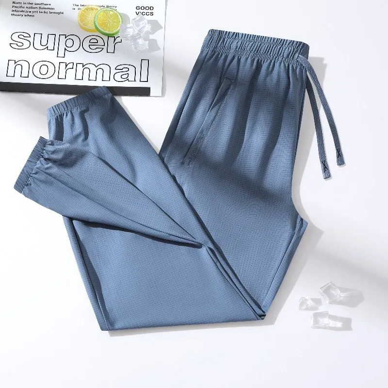 

Ladies Fashionable Trendy Ice Silk Ankle Tied Pants for Outdoor Comprehensive Training Lightweight Breathable Straight Leg Pants