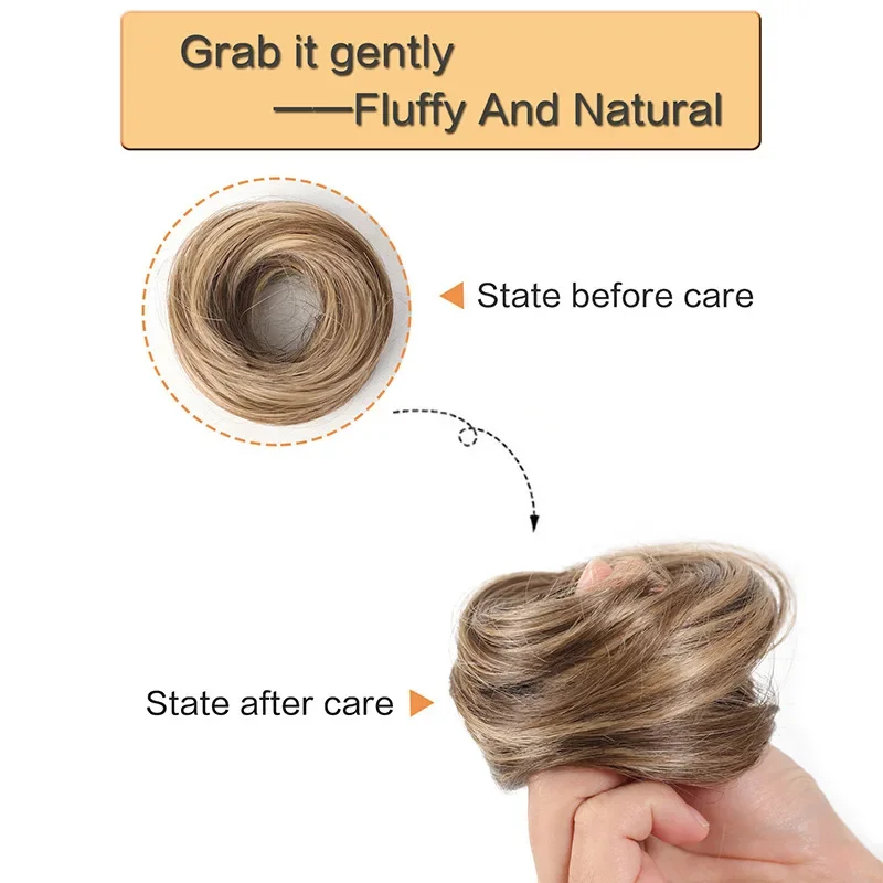 Synthetic Elegant Messy Curly Elastic Rubber Band Wave Chignon Ponytail Hair Extension Hair Fluffy Easy to Style Suitable