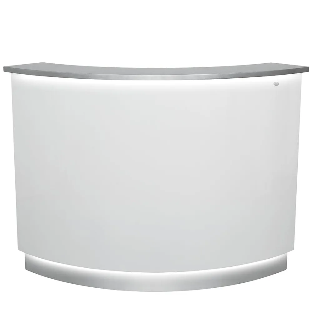 

Reception Desk LED Illuminated Curved Reception Desk Area Counter Round Reception Desk