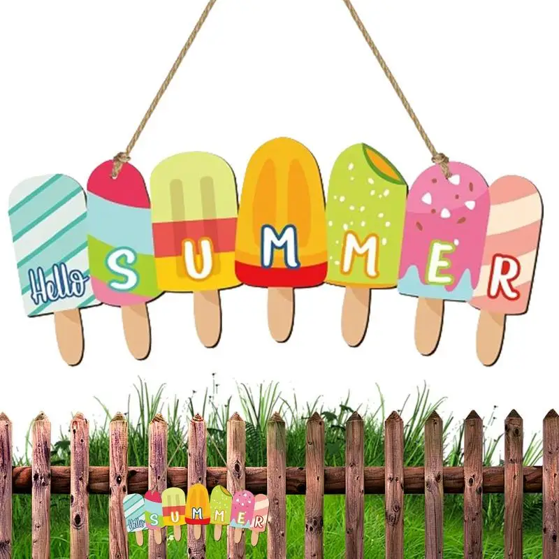 Hello Summer Door Sign Beach Decorations Handmade Wall Pediments Door Decor Home Décor Accents Weather-Resistant For Lasting