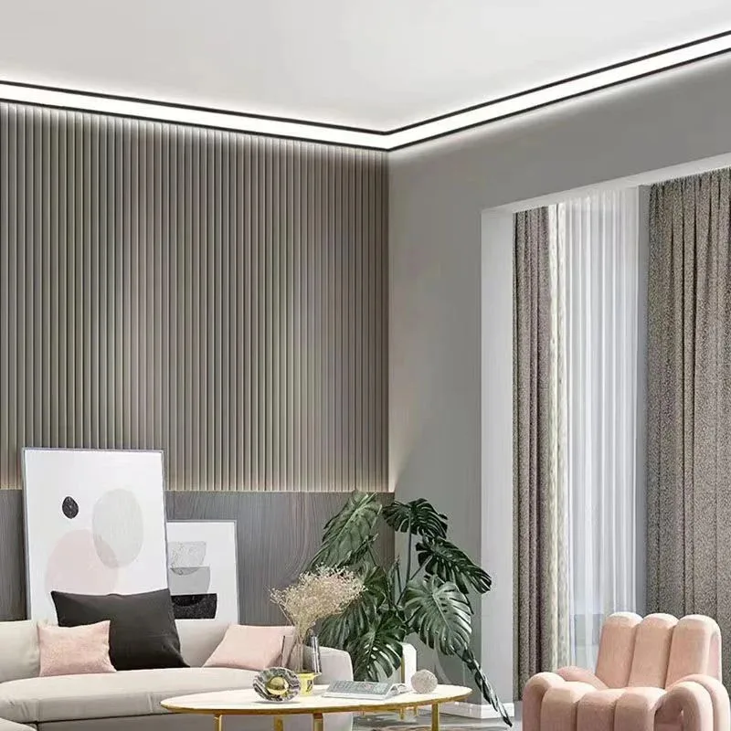 壁洗浄不要のオープンアルミプロファイル2mトップコーナーLED発光天井ハードバーストリップ照明ホームデコレーション