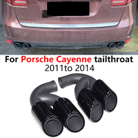 For 2011 to 2014 Porsche Cayenne 958 Exhaust Pipe Upgrade GTS Model 304 Stainless Steel Black Muffler Tip