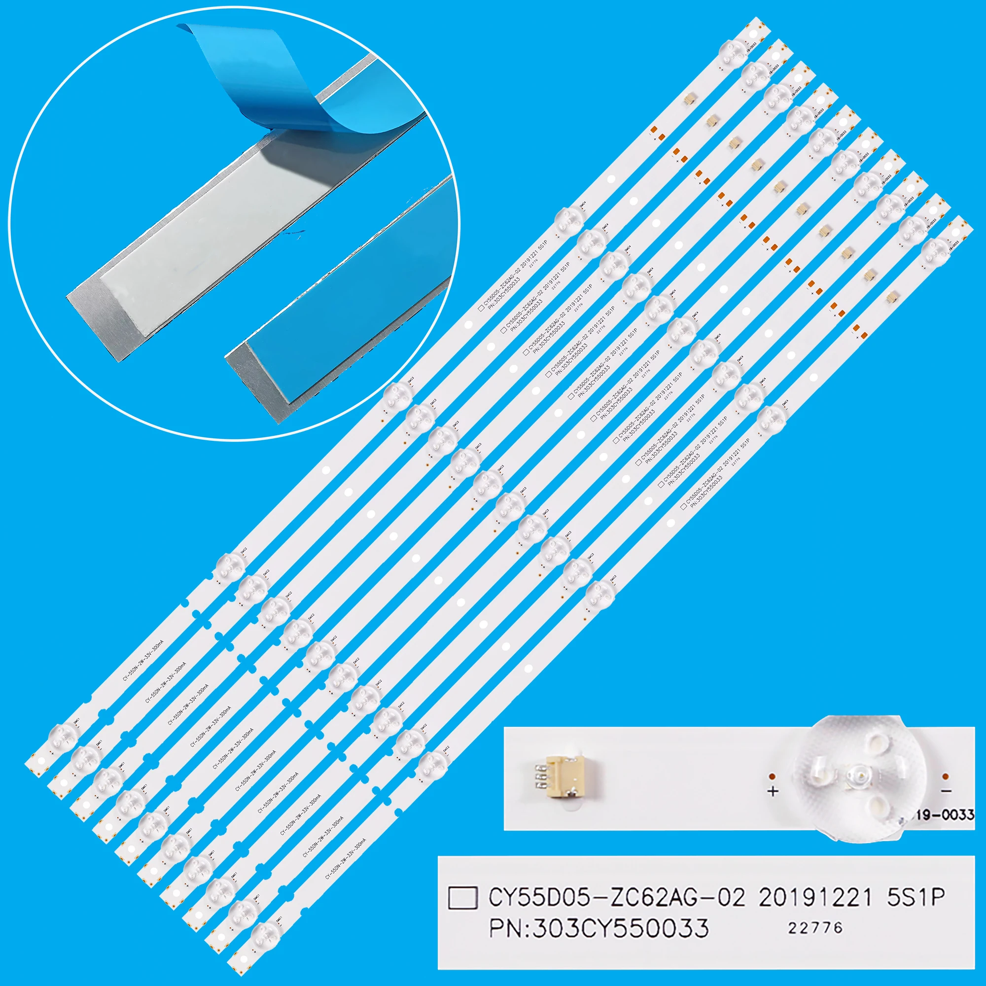 

LED Backlight Strip For OV55350 MR55900 SB55351 55РU11ТС-SМ SET-C55D05 CY55D05-ZC62AG-02 CY-55DN-2W-33V-33MA