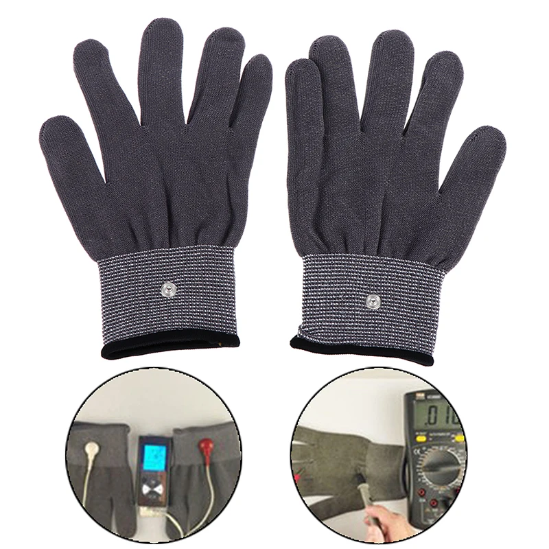 

1Pair Electrode Gloves for Tens Machine Conductive Gloves Electrode Massage Mitts Therapy Hand Massage Electrotherapy Wire