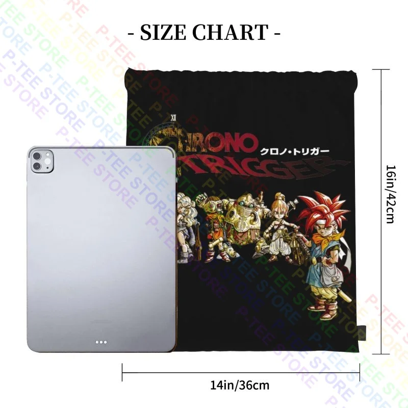 Chrono Trigger Retro Video Game Drawstring Bags Gym Bag Hot Art Print Sports Style Large Capacity