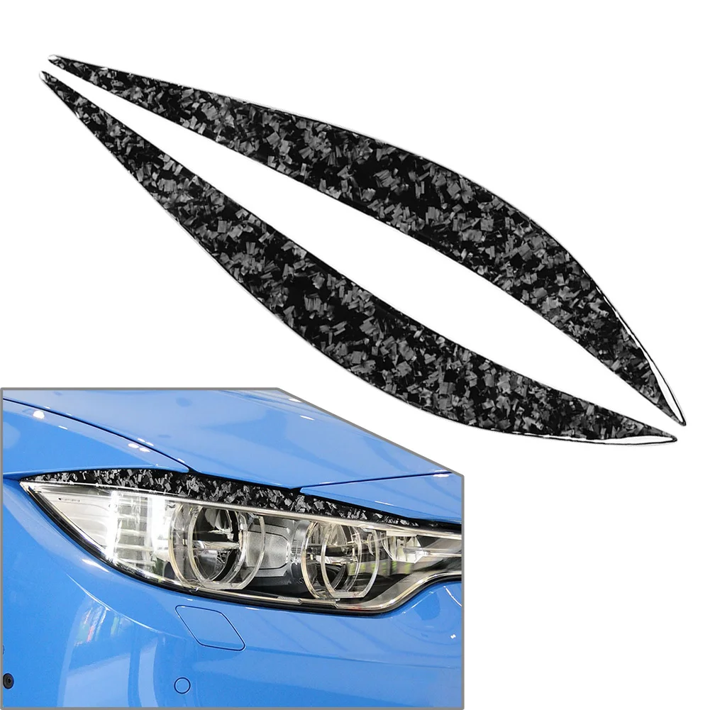 

2Pcs Car Headlight Eyebrow Eyelid Trim Cover For BMW 4 Series F32 F33 F36 2012-20 For F80 M3 14-18 For F82 F83 M4 2015-20