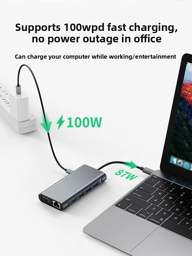 Typ-C Dockingstation Mac Multi-Port Laptop Expander 11-in-1 Dockingstation – Detail 3