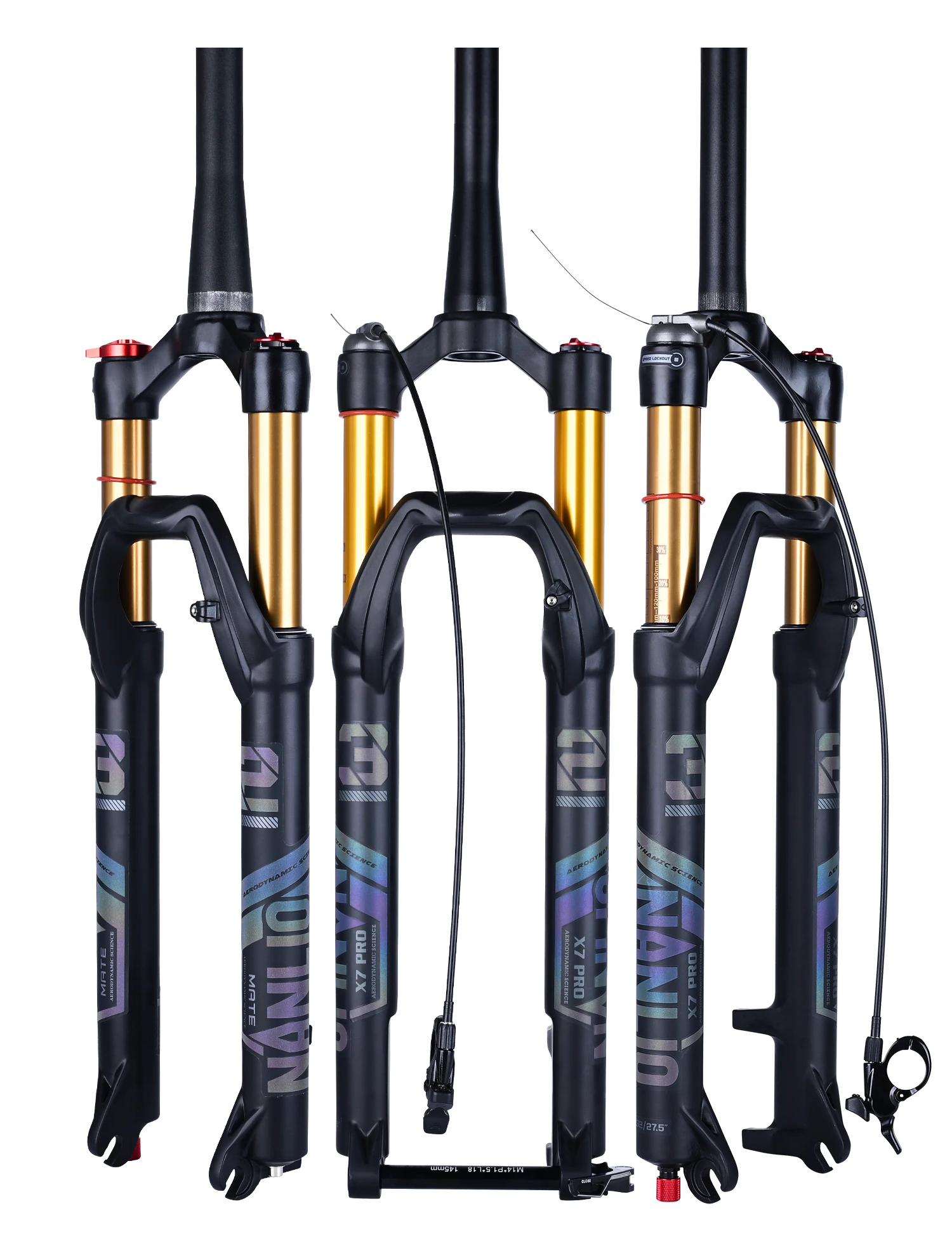 Nanlio X7PRO Fahrrad-Federgabeln, Öl-Gas-Gabel, 120/140 mm, Federweg 26/27,5/29 Zoll, Dämpfung und Rückprall-Aluminiumlegierung, 1,75 kg – Detail 17