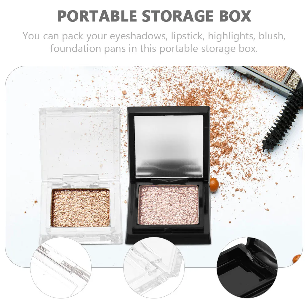 

1set Square Transparent Empty Eyeshadow Boxes Cosmetics Trays Portable Travel Size Lipstick Storage Case Durable Plastic