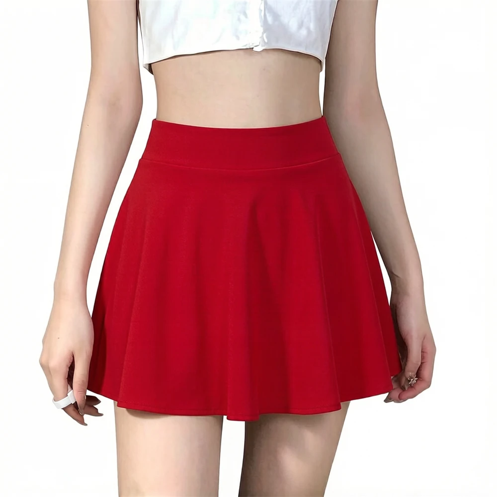 Women's Skirts Summer Fashion Sexy Mini Elastic Pleated Sun Skirts For School Girl Uniform Korean Black High Waist Tennis Skirts