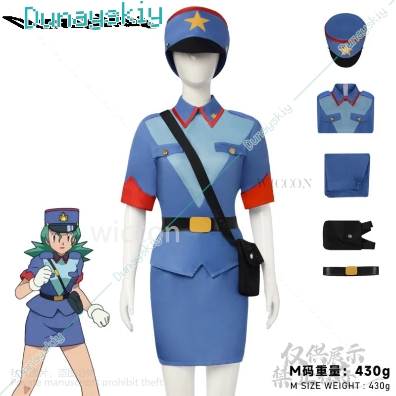 Anime Game Pokkeman Cosplay Officer Jenny Sexy Cute Hat Uniform Dress Wigs For Halloween Christmas Party Girls Woman Customized