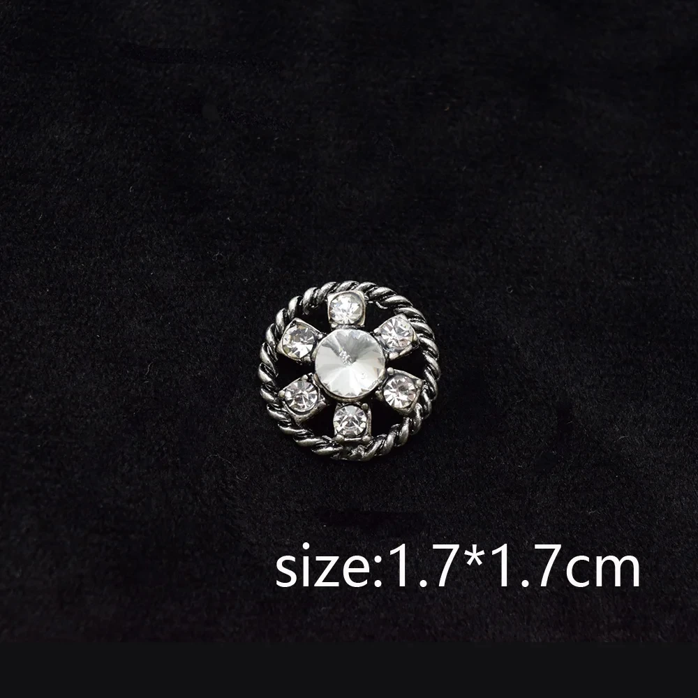 10 قطعة/الوحدة أزرار سلسلة الرجعية رائعة بسيطة حجر الراين مرصع أزرار لخياطة الملابس Diy بها بنفسك اكسسوارات #6