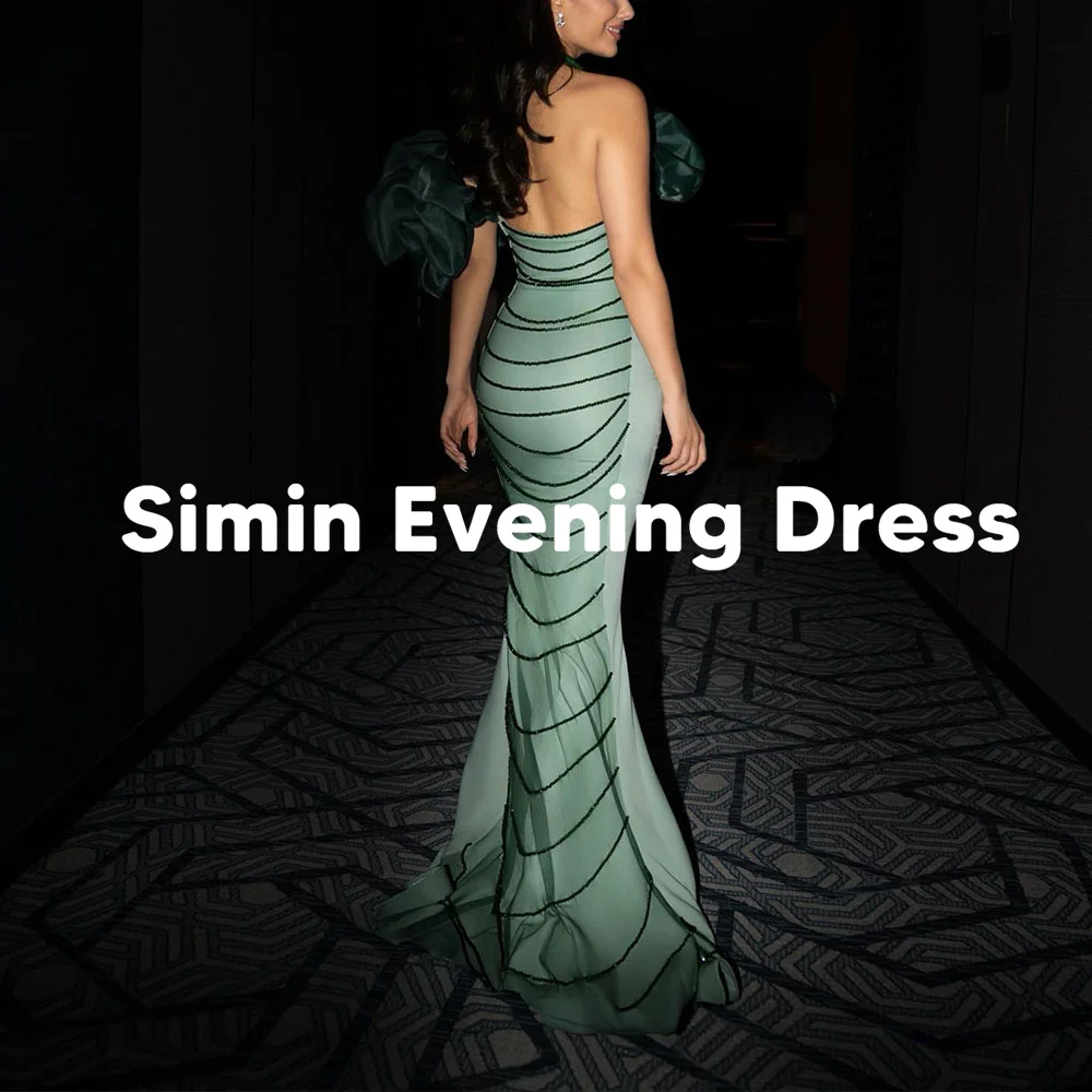 

Simin женские вечерние платья на одно плечо с жемчугом и жемчугом русалки, элегантные вечерние платья без рукавов длиной до пола, 2025