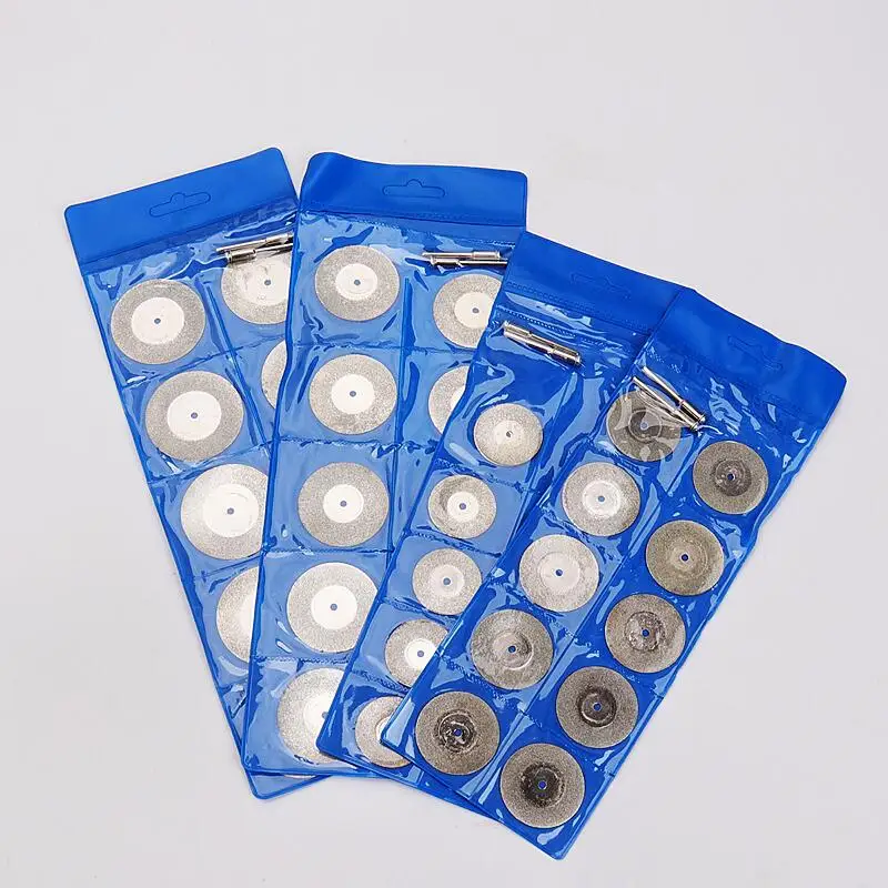 10PCS 16-30mm Mini Sharp Diamond Cut Off Rotary Saw Tool Cutting Disc Disks DIY Tools Accessories For Dremel With 2pcs 3.0mm Rod