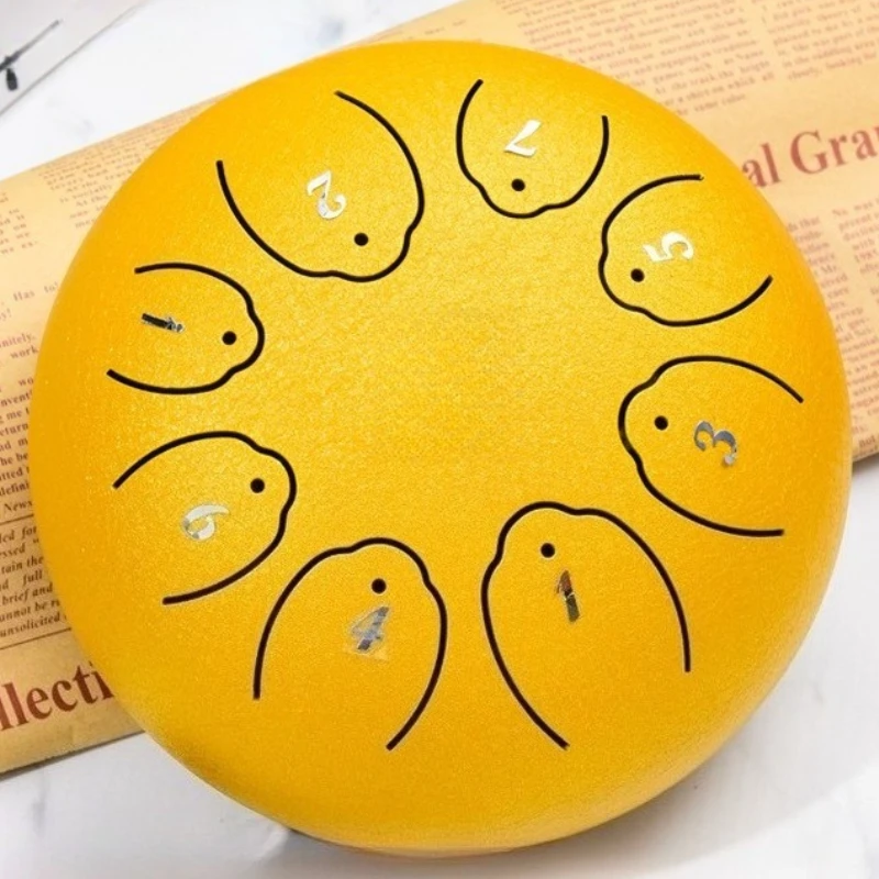 8 Tone Tongue Drum 6 Inch Steel Tongue Drum Children Mini Portable Ethereal Drums Professional Meditation Drums Music Percussion