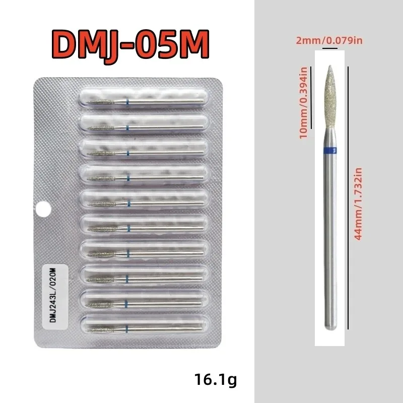 10-teiliges Diamant-Nagelbohrer-Set, Diamant-Fräser für Maniküre, 3/32 Zoll, elektrische Nagelfeile, Nagelhautentferner-Werkzeug – Detail 13