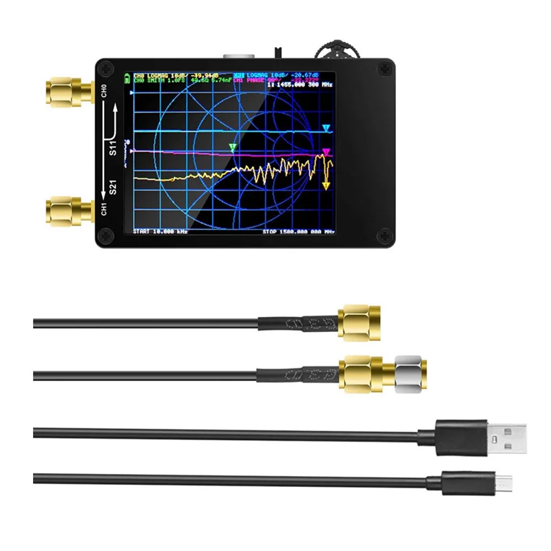 VNanoVNA Vector Network Analyzer 2.8 Inch TFT Display Spectrum Analyzer 50KHz -900KHz Antenna Network Analyzer