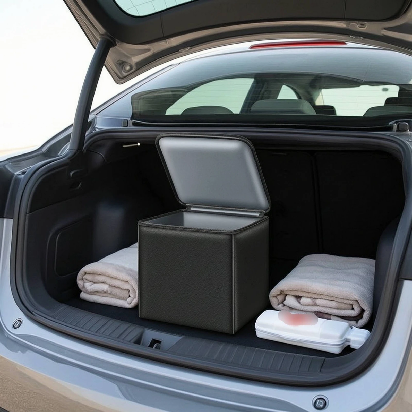 Trunk Organizer Thermal-Lined Organizador De Maletero Con Tapa Foldable Box with Lid Collapsible Insulated Box Plegable