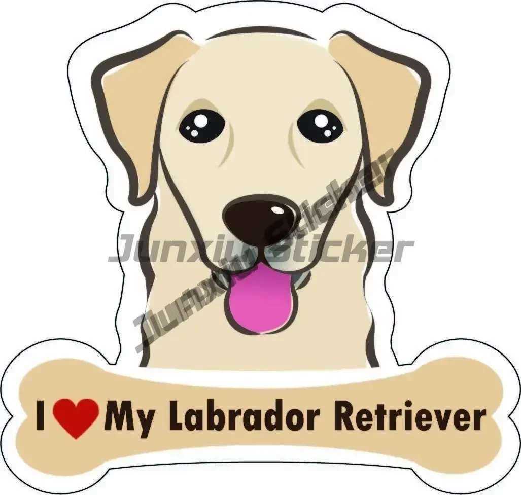 Labrador Retriever Decal I Love My Black Lab Vinyl Decal Funny Labrador Dog Breed Bumper Sticker for Laptops Windows Cars Trucks