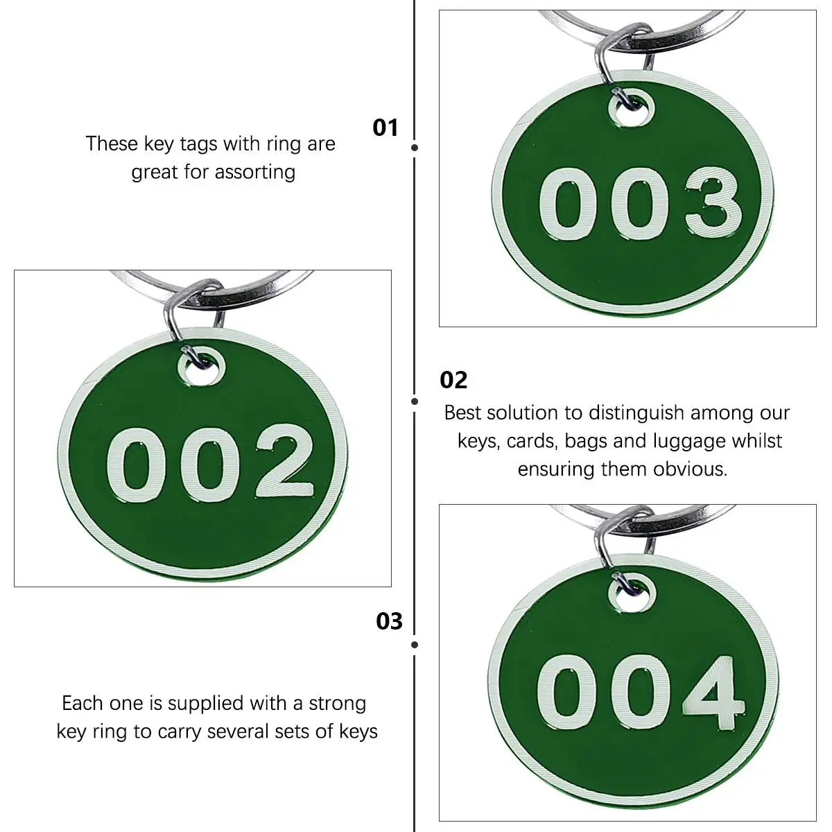

10pcs Aluminum Number Plates Metal Luggage ID Tags Key Labels Waterproof Anti Collision Easy Use Travel Accessories