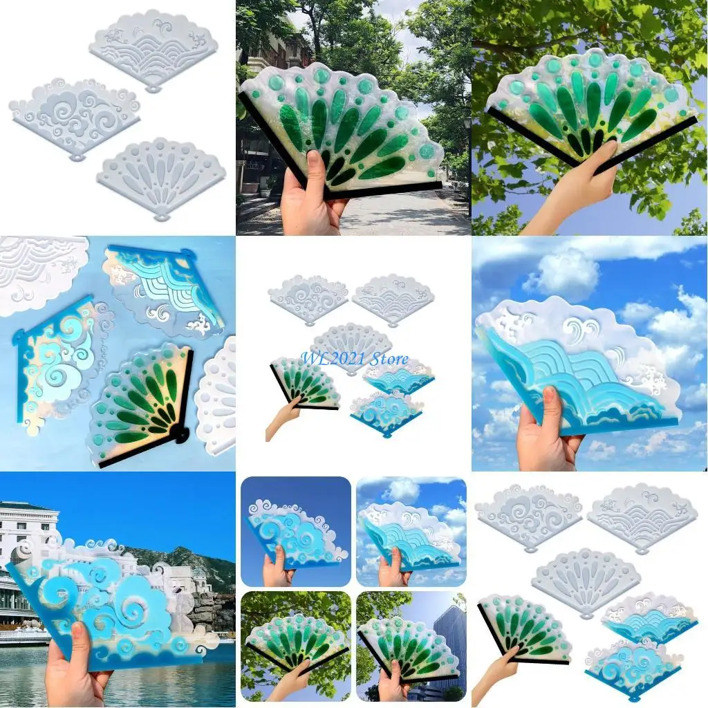 G5GC مروحة قالب من السيليكون الحلي الجبس المعطرة قطرة الغراء الراتنج قالب للزينة