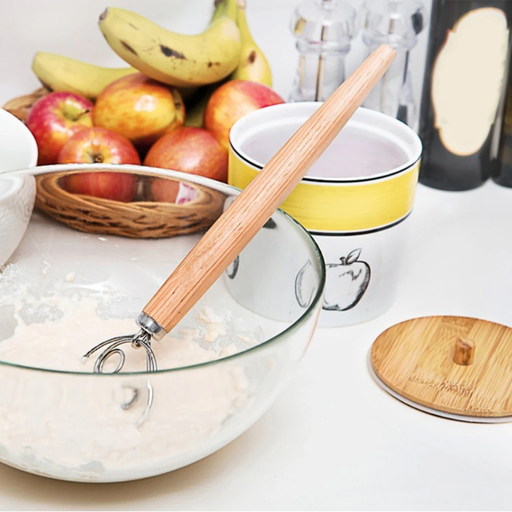 ABNH Danish Dough Whisk Set Large Double Eye Bread Mixer Set ,with 4 Replaceable Blades for Cake Bread Pastry(8Pcs)